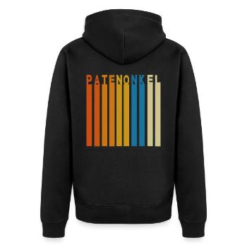 Patenonkel Patenkind Patentante Onkel Vintage - Unisex Premium Bio Zip Hoodie - Schwarz - Hinten - Nico (187cm)