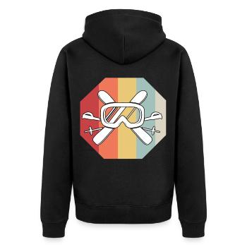 Ski - Unisex Premium Organic Zip Hoodie - black - Back - Nico (187cm)