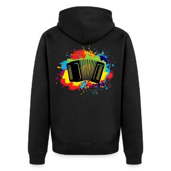 Akkordeon Polka Music Musical Aquarell Geschenk - Unisex Premium Bio Zip Hoodie - Schwarz - Hinten - Nico (187cm)