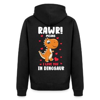Rawr signifie que je t'aime cadeau de dinosaure Saint Valentin - Veste à capuche bio Premium Unisexe - noir - Dos - Nico (187cm)