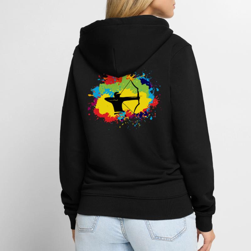 Bogenschießen lustige Sprüche Bogen Pfeil Bogen Bogen Bogen Geschenk Unisex Premium Bio Zip Hoodie