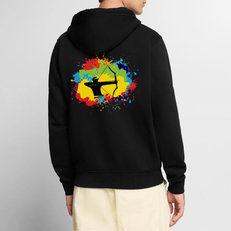 Bogenschießen lustige Sprüche Bogen Pfeil Bogen Bogen Bogen Geschenk Unisex Premium Bio Zip Hoodie