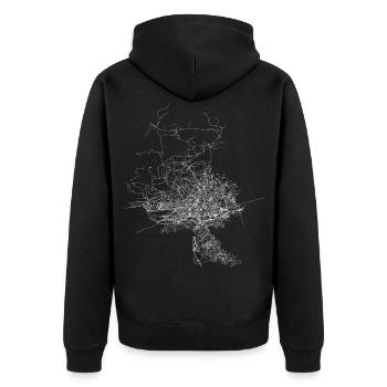 Innsbruck Straßenkarte Heimat Innsbrucker Shirt - Unisex Premium Bio Zip Hoodie - Schwarz - Hinten - Nico (187cm)