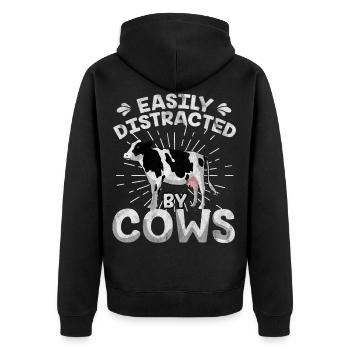 vache - Veste à capuche bio Premium Unisexe - noir - Dos - Nico (187cm)
