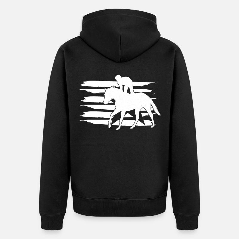 course de chevaux - Veste à capuche bio Premium Unisexe - noir