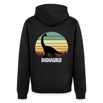 DADSAURUS DAD SAURUS DAD DINOSAURE - Veste à capuche bio Premium Unisexe - noir - Dos - Nico (187cm)