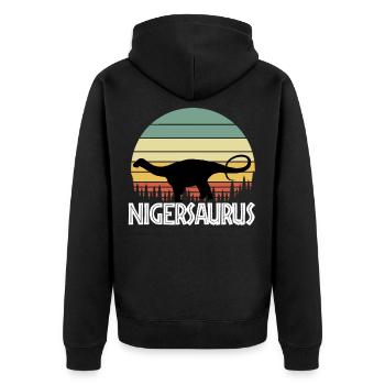 nigersaurus. Gift for dinosaur lover - Unisex Premium Organic Zip Hoodie - black - Back - Nico (187cm)