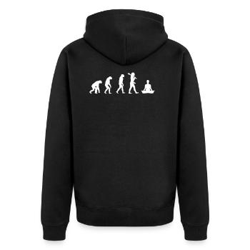 T-shirt incroyable de l'évolution de la méditation - Veste à capuche bio Premium Unisexe - noir - Dos - Nico (187cm)