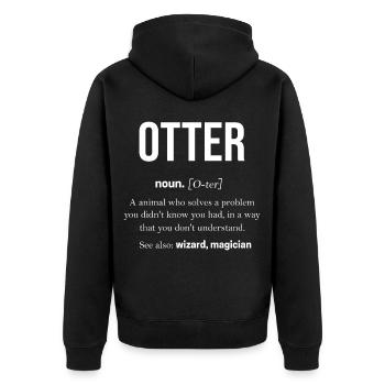 Cadeau animal mignon de loutre - Veste à capuche bio Premium Unisexe - noir - Dos - Nico (187cm)