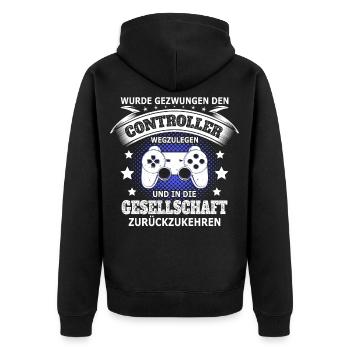 Funny Gamer Outfit Zocken Pc Gaming Gift - Unisex Premium Organic Zip Hoodie - black - Back - Nico (187cm)
