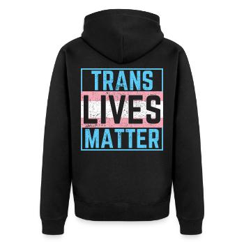 Vie transgenre - Veste à capuche bio Premium Unisexe - noir - Dos - Nico (187cm)