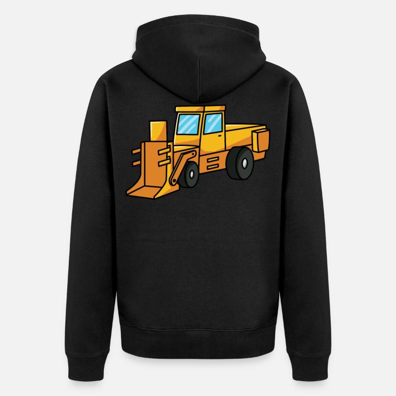 Bagger Schieber Baustelle Bagger Bauarbeiter - Unisex Premium Bio Zip Hoodie - Schwarz