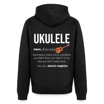 Ukulélé - Veste à capuche bio Premium Unisexe - noir - Dos - Nico (187cm)