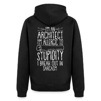 Architecte architecture idée cadeau maison construction - Veste à capuche bio Premium Unisexe - noir - Dos - Nico (187cm)