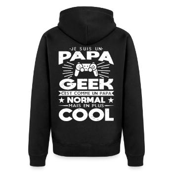 Je suis un Papa Geek | Cadeau Gaming - Veste à capuche bio Premium Unisexe - noir - Dos - Nico (187cm)