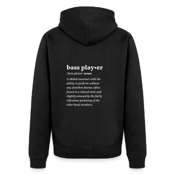 Bass Player (Bassist) Clean Edition Black - Unisex Premium Organic Zip Hoodie - black - Back - Nico (187cm)