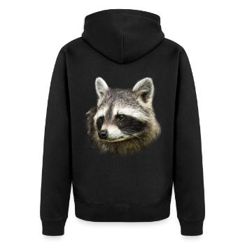 Raccoon scales illustration design gift - Unisex Premium Organic Zip Hoodie - black - Back - Nico (187cm)