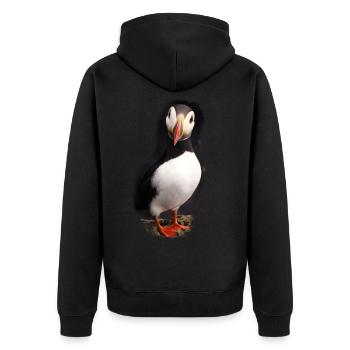 Puffin puffin bird illustration - Unisex Premium Organic Zip Hoodie - black - Back - Nico (187cm)