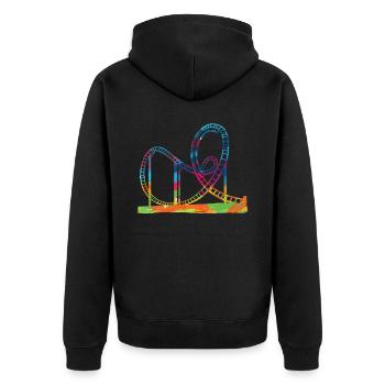 Roller coaster gift idea amusement parks showman - Unisex Premium Organic Zip Hoodie - black - Back - Nico (187cm)