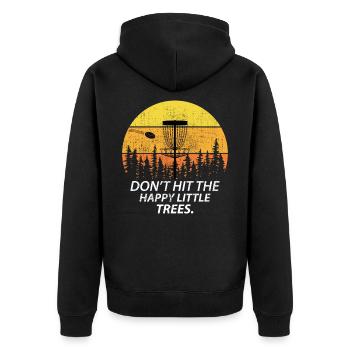 Vintage Retro Disc Golfspieler Golfer Frisbee Geschenk - Unisex Premium Bio Zip Hoodie - Schwarz - Hinten - Nico (187cm)