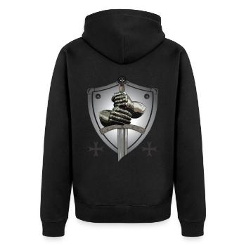 Templier + Militum Christi - Veste à capuche bio Premium Unisexe - noir - Dos - Nico (187cm)