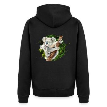 Mama Koala Bear avec bébé - Veste à capuche bio Premium Unisexe - noir - Dos - Nico (187cm)
