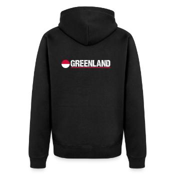 Greenland | Grönland | Grønland - Unisex Premium Bio Zip Hoodie - Schwarz - Hinten - Nico (187cm)