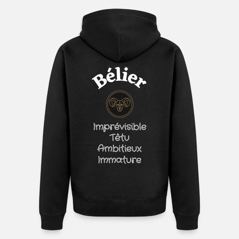 Bélier - Veste à capuche bio Premium Unisexe - noir