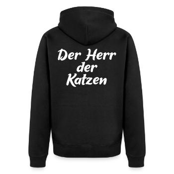 Der Herr der Katzen - Unisex Premium Bio Zip Hoodie - Schwarz - Hinten - Nico (187cm)