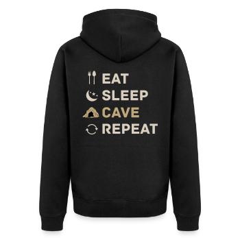 Caving Spelunking Cave Explorer Spelunker Gift - Unisex Premium Organic Zip Hoodie - black - Back - Nico (187cm)