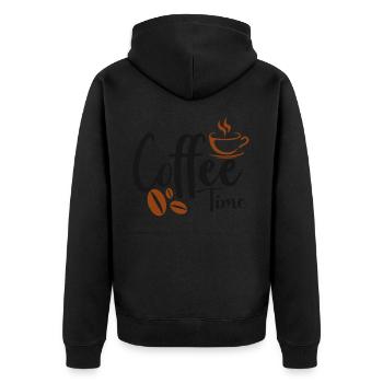 Café en grains tasse caféine cadeau café - Veste à capuche bio Premium Unisexe - noir - Dos - Nico (187cm)