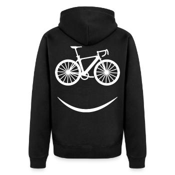 Bicycle Smilie Mountain Bike Cyclist Gift - Unisex Premium Organic Zip Hoodie - black - Back - Nico (187cm)