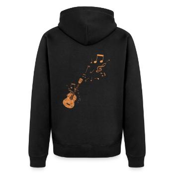 Gitarre Geschenkidee Gitarrist Gitarrenspieler - Unisex Premium Bio Zip Hoodie - Schwarz - Hinten - Nico (187cm)