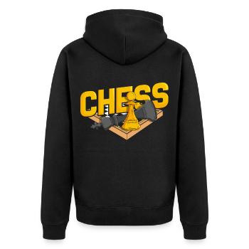 Chess Tactics Checkmate Brain Teaser Chess Runner - Unisex Premium Organic Zip Hoodie - black - Back - Nico (187cm)