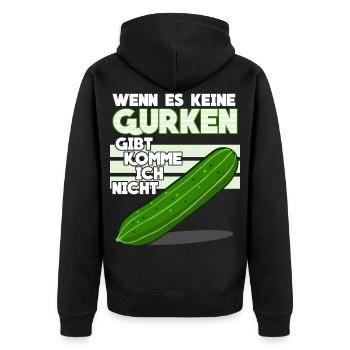 Gurke - lustiger Gurken Party Spruch - Unisex Premium Bio Zip Hoodie - Schwarz - Hinten - Nico (187cm)