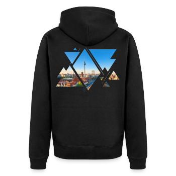 Berlin Germany Skyline TV Tower City City - Unisex Premium Organic Zip Hoodie - black - Back - Nico (187cm)