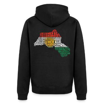 Her Biji Kurdistan Land Kurde Kurden Geschenk - Unisex Premium Bio Zip Hoodie - Schwarz - Hinten - Nico (187cm)