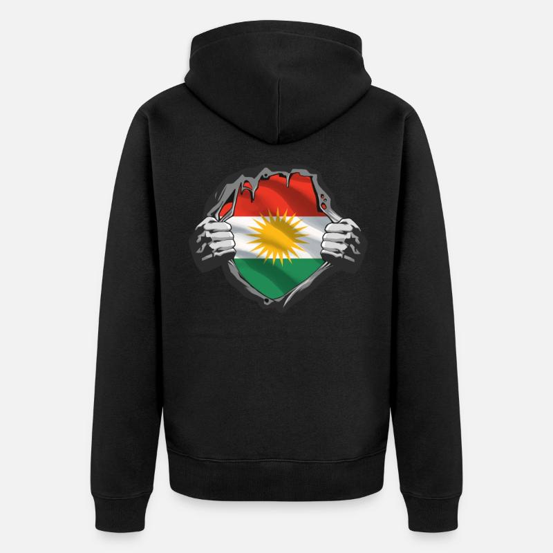 Kurdistan Kurde Kurden Kurdisch Geschenk - Unisex Premium Bio Zip Hoodie - Schwarz
