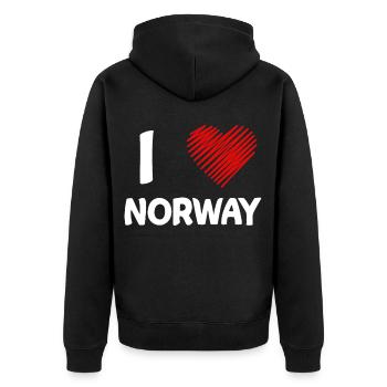 Norvège - Veste à capuche bio Premium Unisexe - noir - Dos - Nico (187cm)
