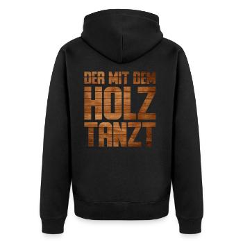 Schreiner Tischler Ausbildung Abschluss Geschenk - Unisex Premium Bio Zip Hoodie - Schwarz - Hinten - Nico (187cm)