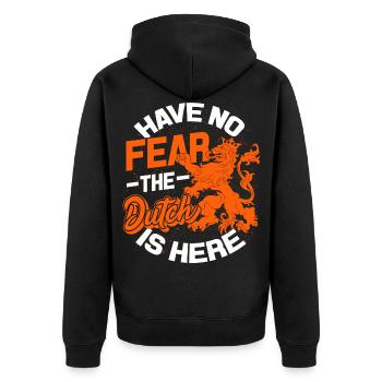 Netherlands Oranje Amsterdam Dutch flag Holland - Unisex Premium Organic Zip Hoodie - black - Back - Nico (187cm)