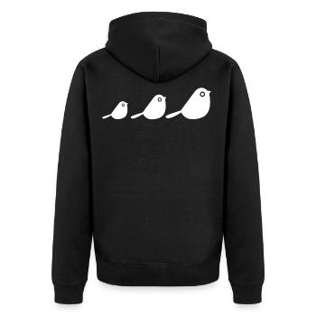 Des oiseaux - Veste à capuche bio Premium Unisexe - noir - Dos - Nico (187cm)