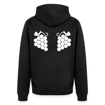 Grapes - Unisex Premium Organic Zip Hoodie - black - Back - Nico (187cm)