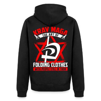 Arts martiaux Krav Maga - Veste à capuche bio Premium Unisexe - noir - Dos - Nico (187cm)