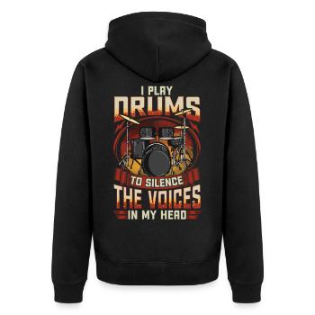Drums Statement Drummer Drums disant cadeau - Veste à capuche bio Premium Unisexe - noir - Dos - Nico (187cm)