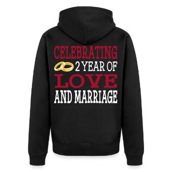 2 ans marié deuxième cadeau d'anniversaire de mariage - Veste à capuche bio Premium Unisexe - noir - Dos - Nico (187cm)