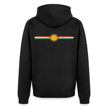 Kurdistan Kurd Kurds Kurdish Gift Flag - Unisex Premium Organic Zip Hoodie - black - Back - Nico (187cm)