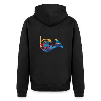 Horn Français Horn Horn Orchestra Cadeau - Veste à capuche bio Premium Unisexe - noir - Dos - Nico (187cm)
