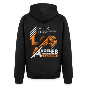 Los Angeles La - Veste à capuche bio Premium Unisexe - noir - Dos - Nico (187cm)