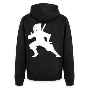 Ninja - Samurai / Martial Arts - Unisex Premium Organic Zip Hoodie - black - Back - Nico (187cm)